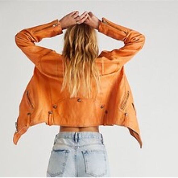 New Free People x We The Free Jealousy Leather Moto Jacket/ Size XS - Picture 1 of 10